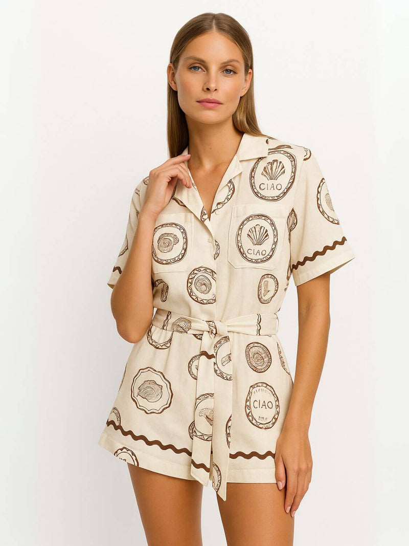 Shell Ciao Front Shirt Romper