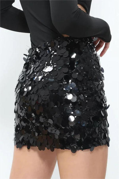 Sequin High Waist Mini Skirt
