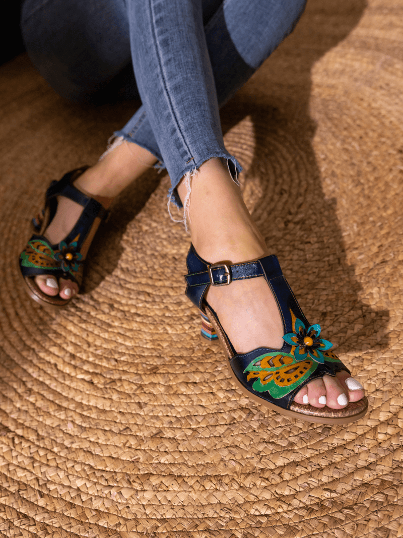 Soffia | Estella Leather T-strap Pump