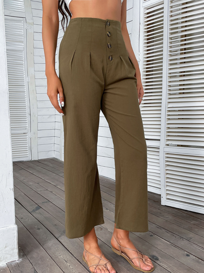 Back It Linen Pants - Olive