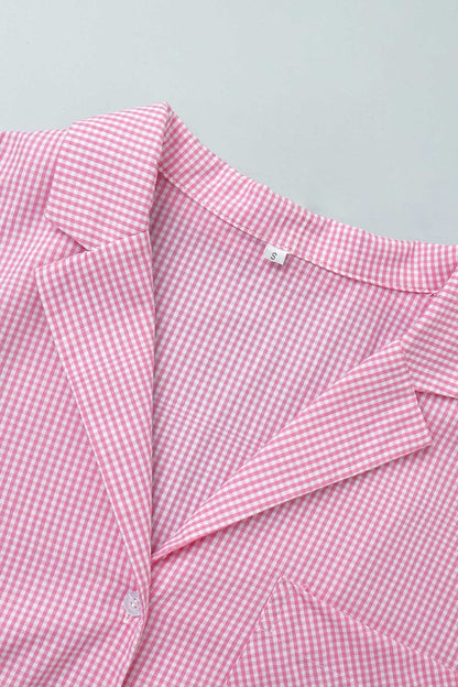 Plaid Blouse Cotton Two-piece Outfit