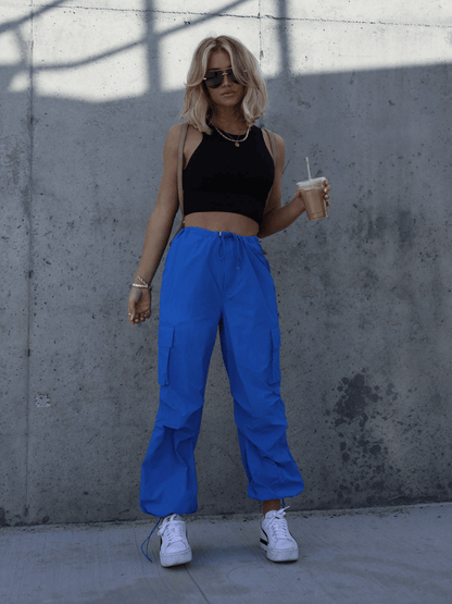 Arnie Nylon Cargo Pants - Blue