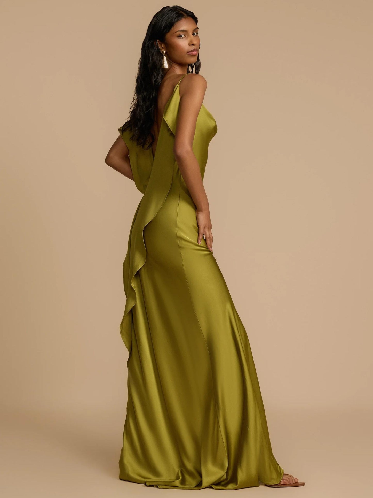 Satin Side High Slit Maxi Dress
