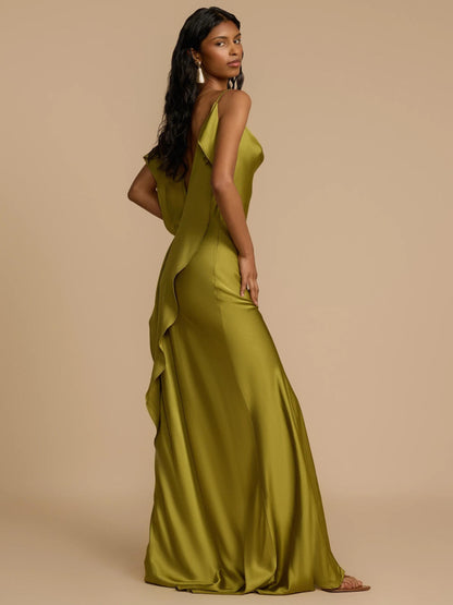 Satin Side High Slit Maxi Dress