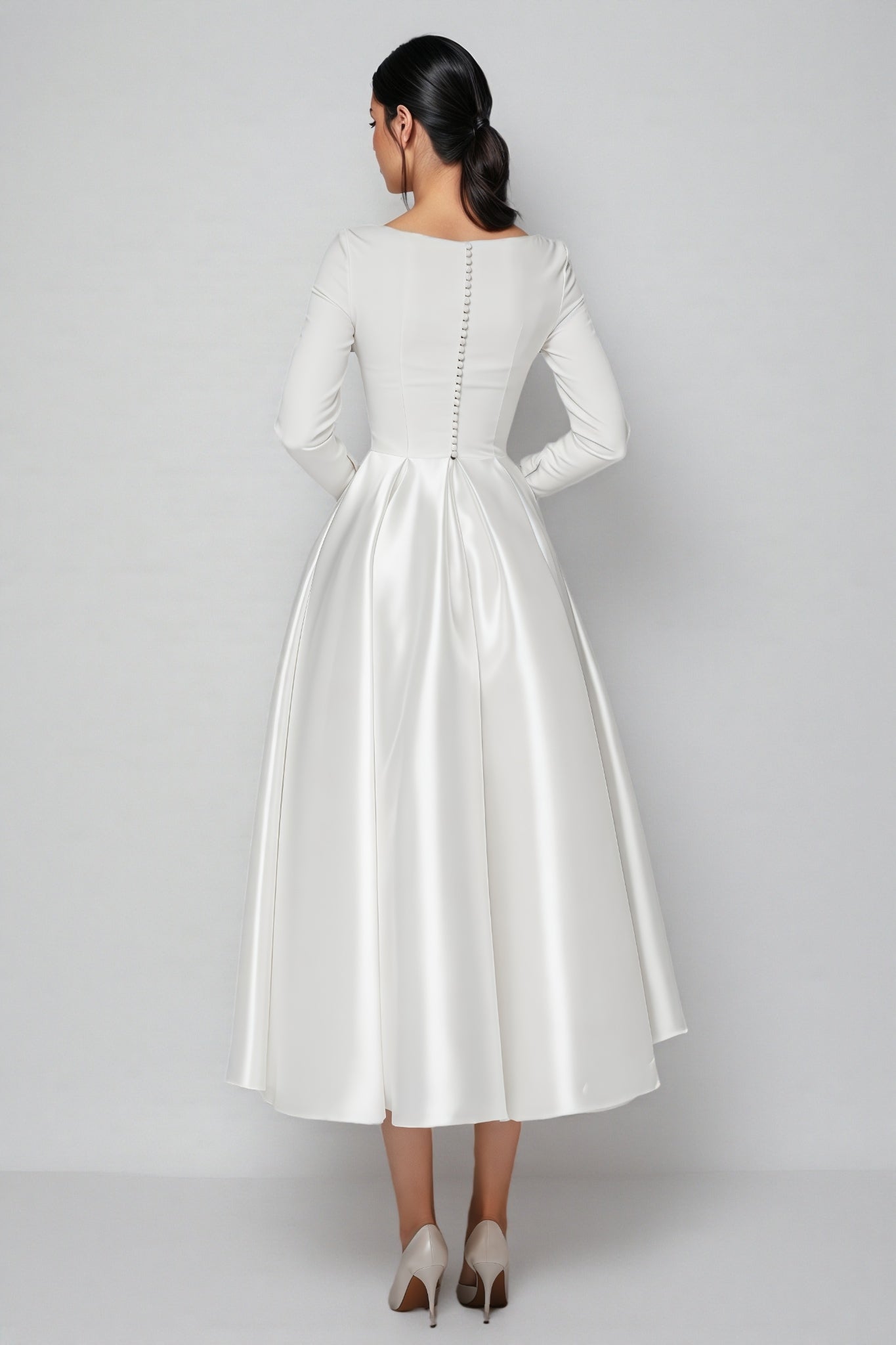 Nalea White Simple Maxi Dress