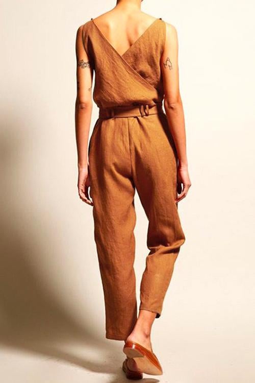 Moxidress Josh V Neck Bow Knot Sleeveless Jumpsuit