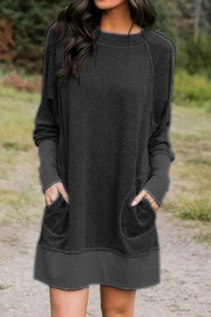 Moxidress Maureen Pockets Sweatershirt Dress