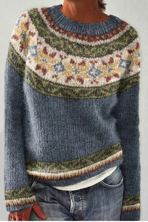 Round Neck Unique Pattern Sweater(in 6 Patterns)