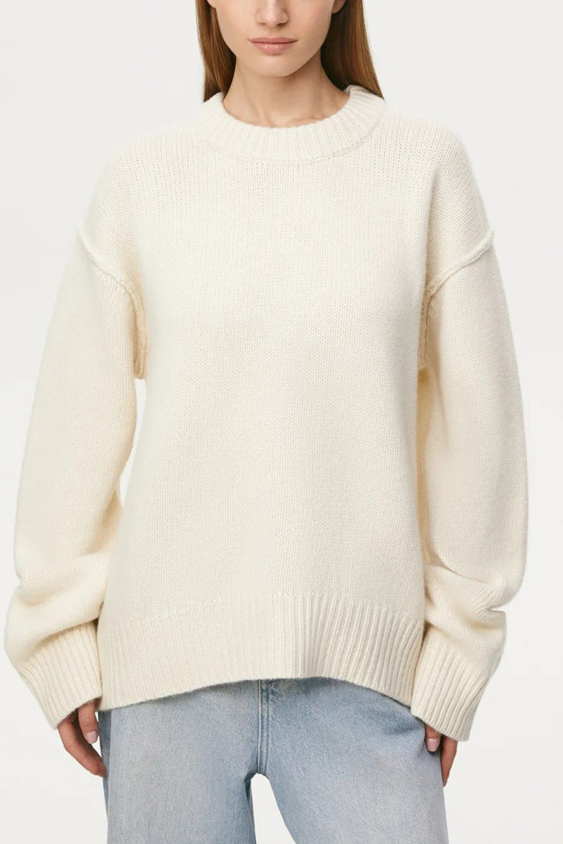 Round Neck Color Pullover Sweater