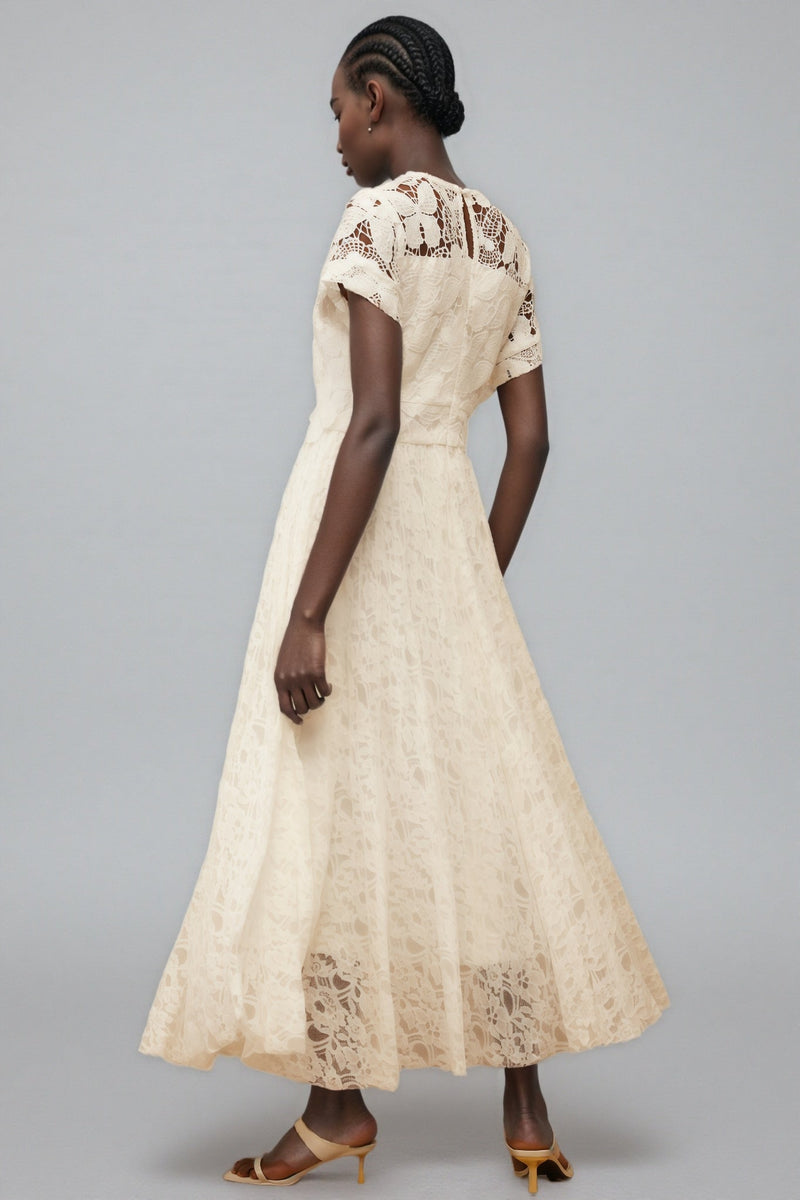 Zephrt White Lace Maxi Dress