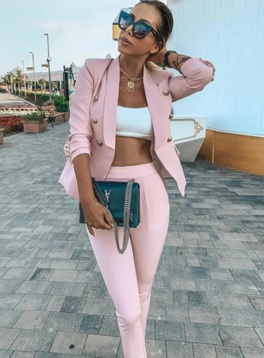 Alessandra Pink Pantalon Suit