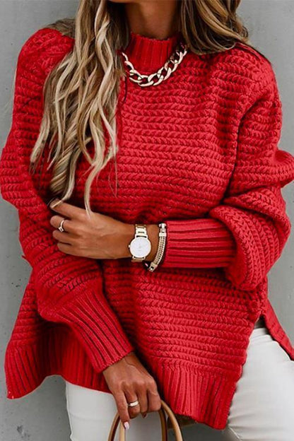Moxidress Side Split Carrie Chunky Knit Sweater