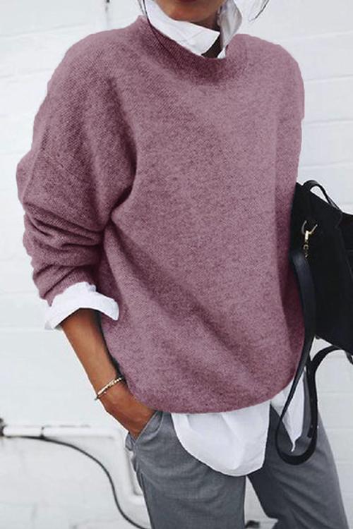 Moxidress Lapel Fake Two Pieces Sweater