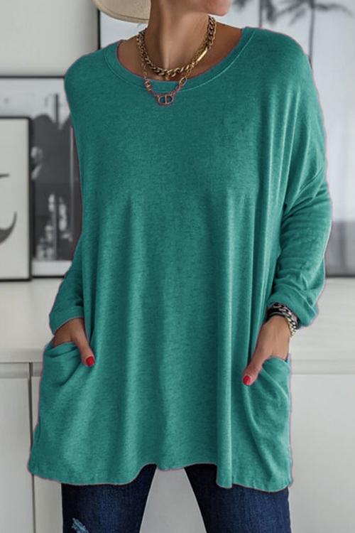 Moxidress Long Sleeve Pockets T-shirt
