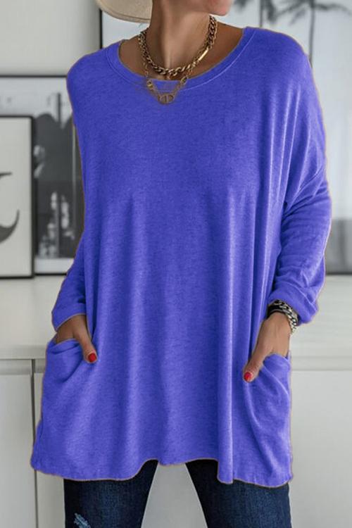 Moxidress Long Sleeve Pockets T-shirt