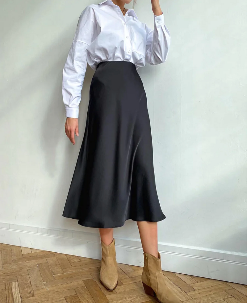Satin Midi Skirt