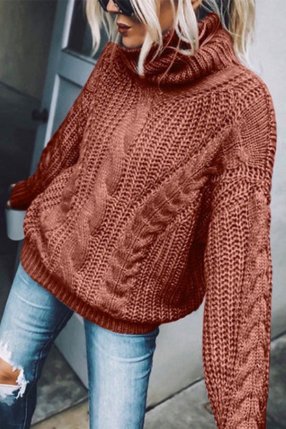 Winter Turtleneck Long Sleeve Knit Sweater