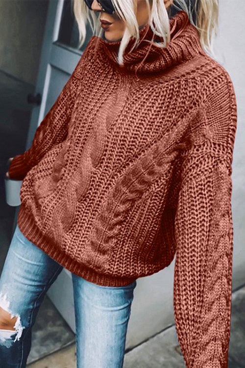 Winter Turtleneck Long Sleeve Knit Sweater