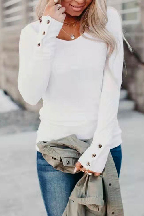 Moxidress Crewneck Long Sleeve Plain T-shirt