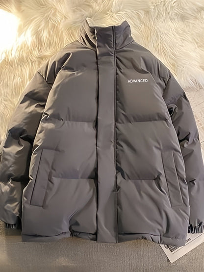Short Padded Coat With High Neck and Zipper