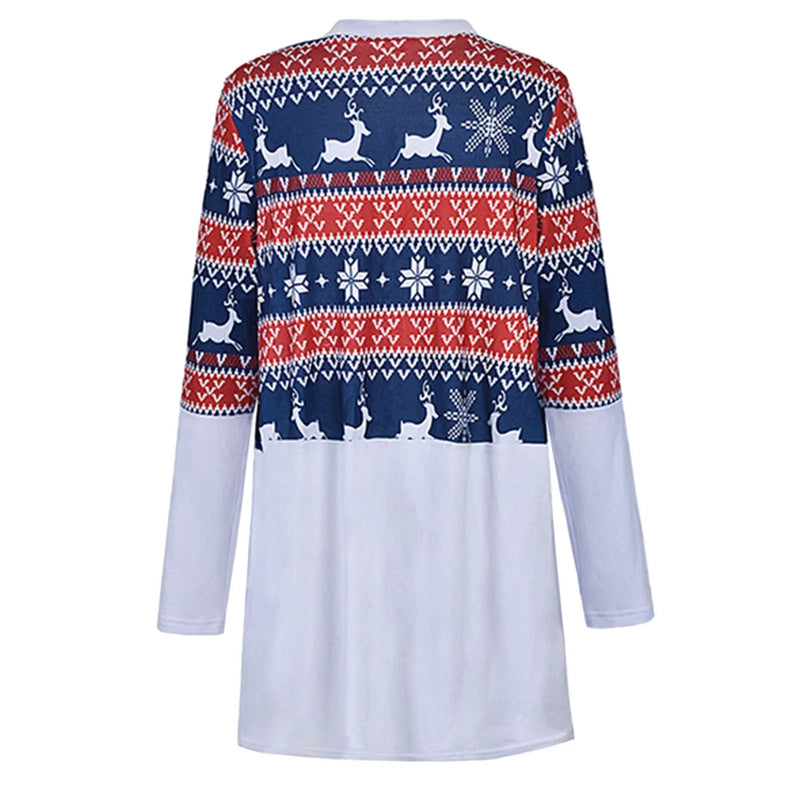 New Year Long Sleeve Cardigan Christmas Sweater
