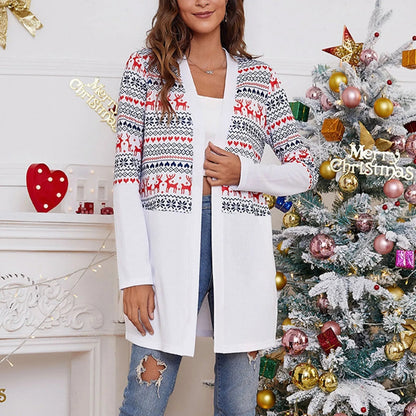 New Year Long Sleeve Cardigan Christmas Sweater