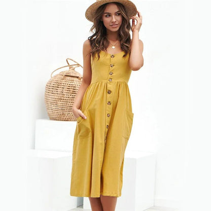 Small Open Red Style Midi Dresses