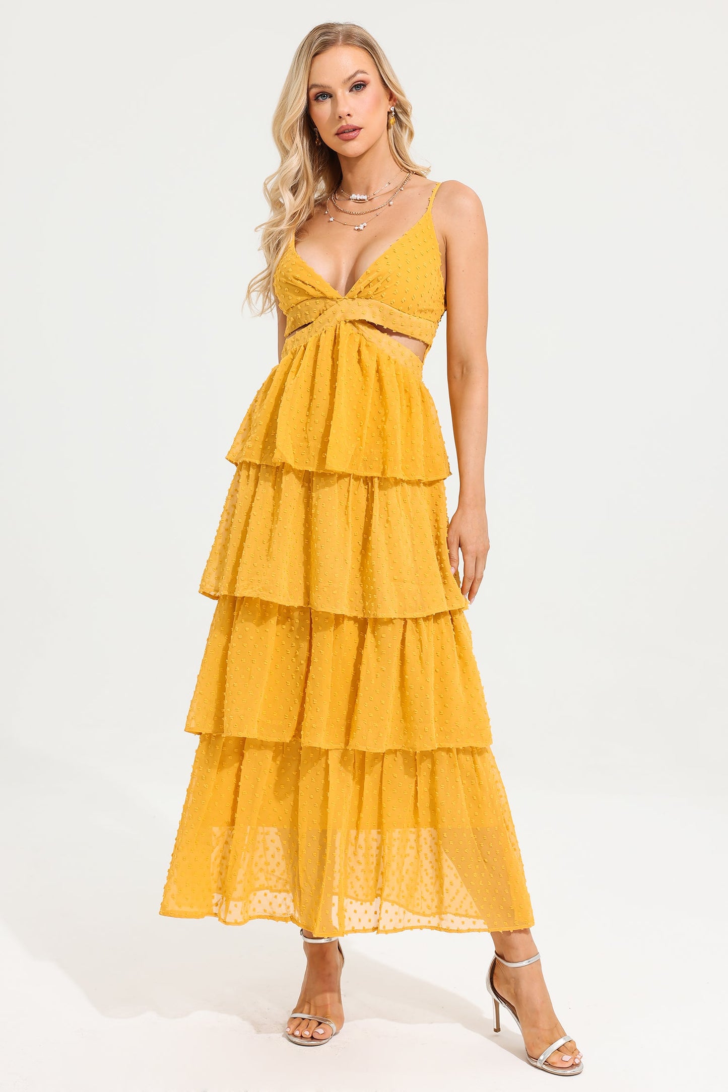 V-neck Cut-out Cami Maxi Dress
