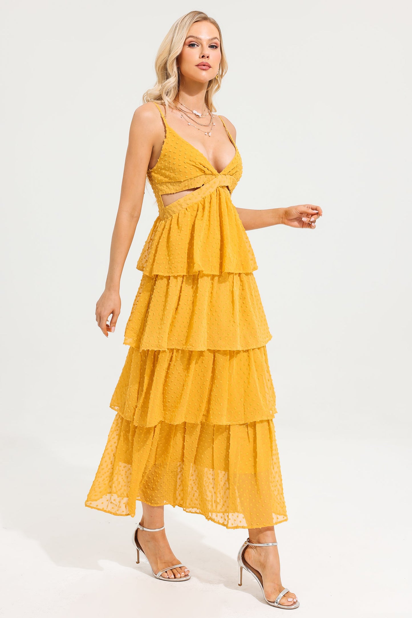 V-neck Cut-out Cami Maxi Dress