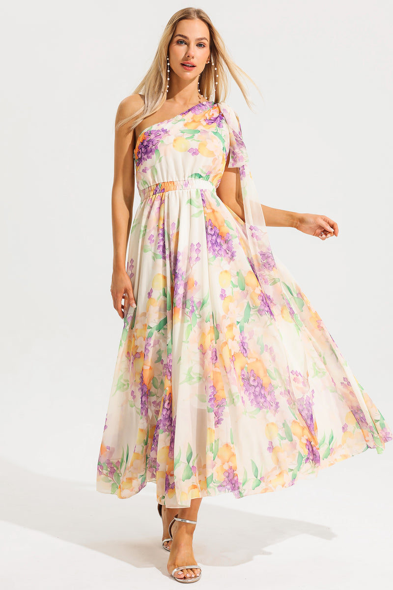 One-shoulder Sleeveless Maxi Dress