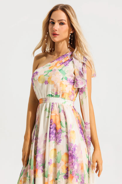 One-shoulder Sleeveless Maxi Dress