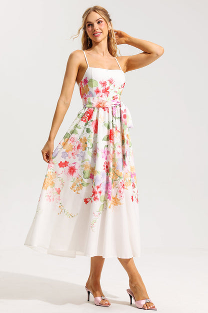 Sleeveless Midi Dress With Belt