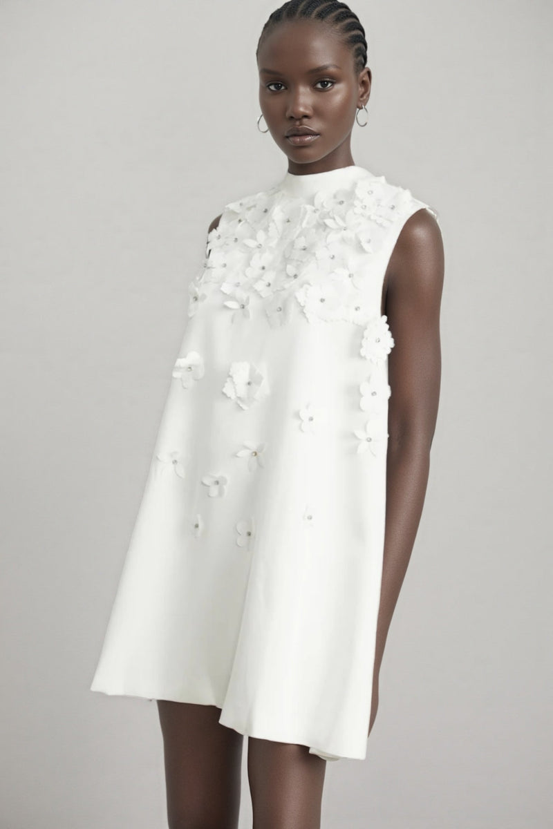 Eulalia Faux-flower Mini Dress