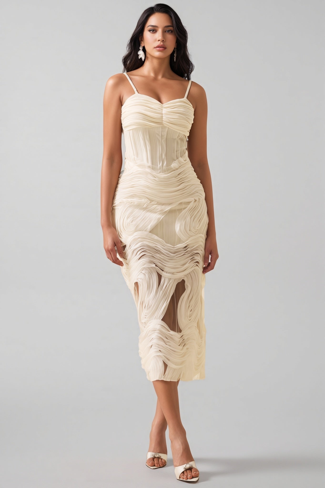 Nilo Lace Sleeveless Midi Dress