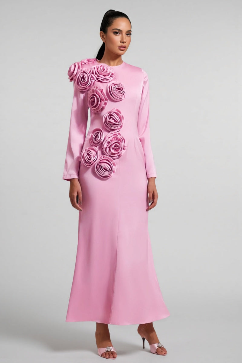 Samala 3d Satin Maxi Dress