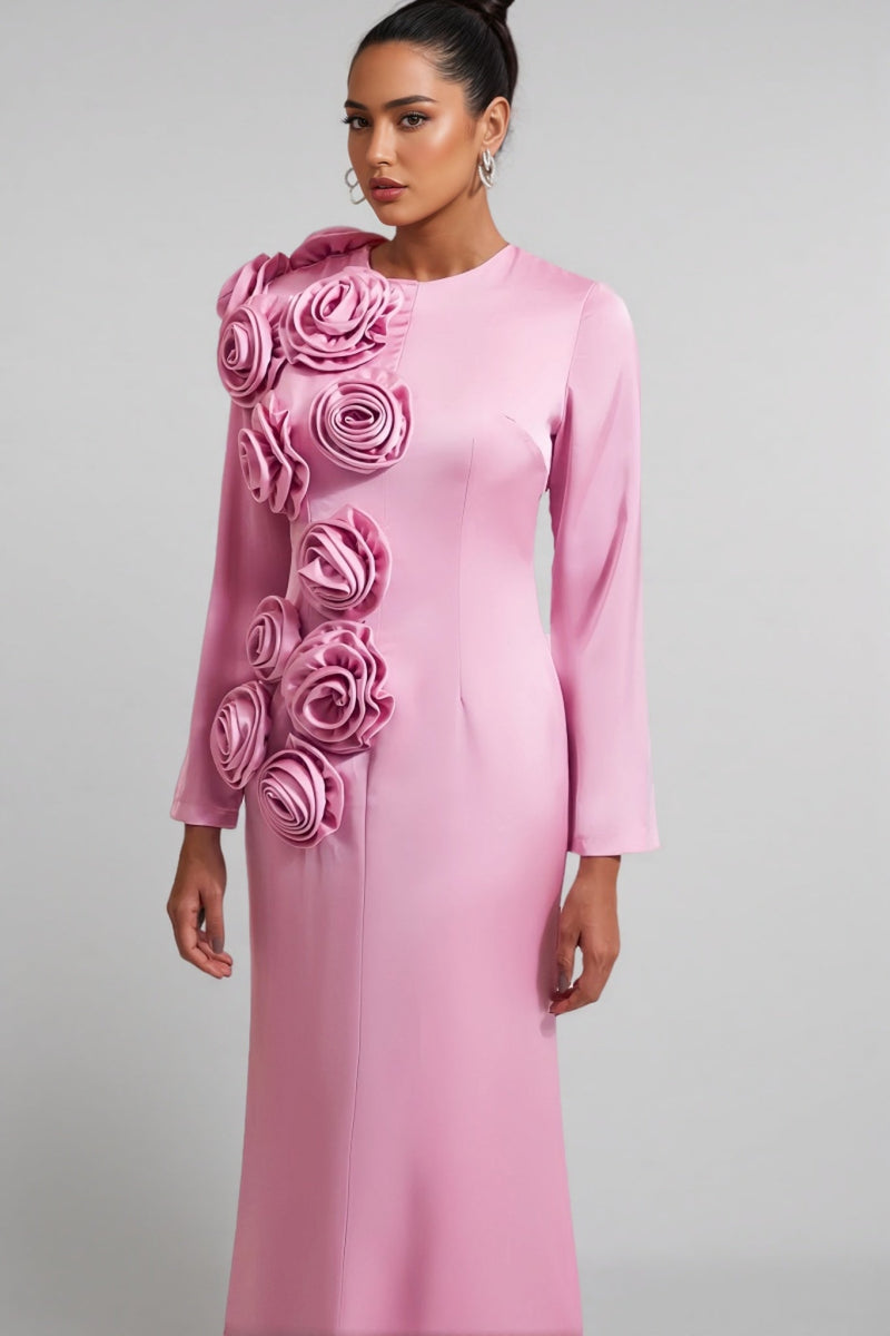 Samala 3d Satin Maxi Dress