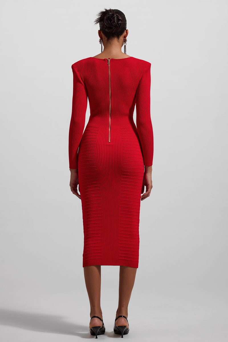 Jersey V-neck Bodycon Maxi Dress