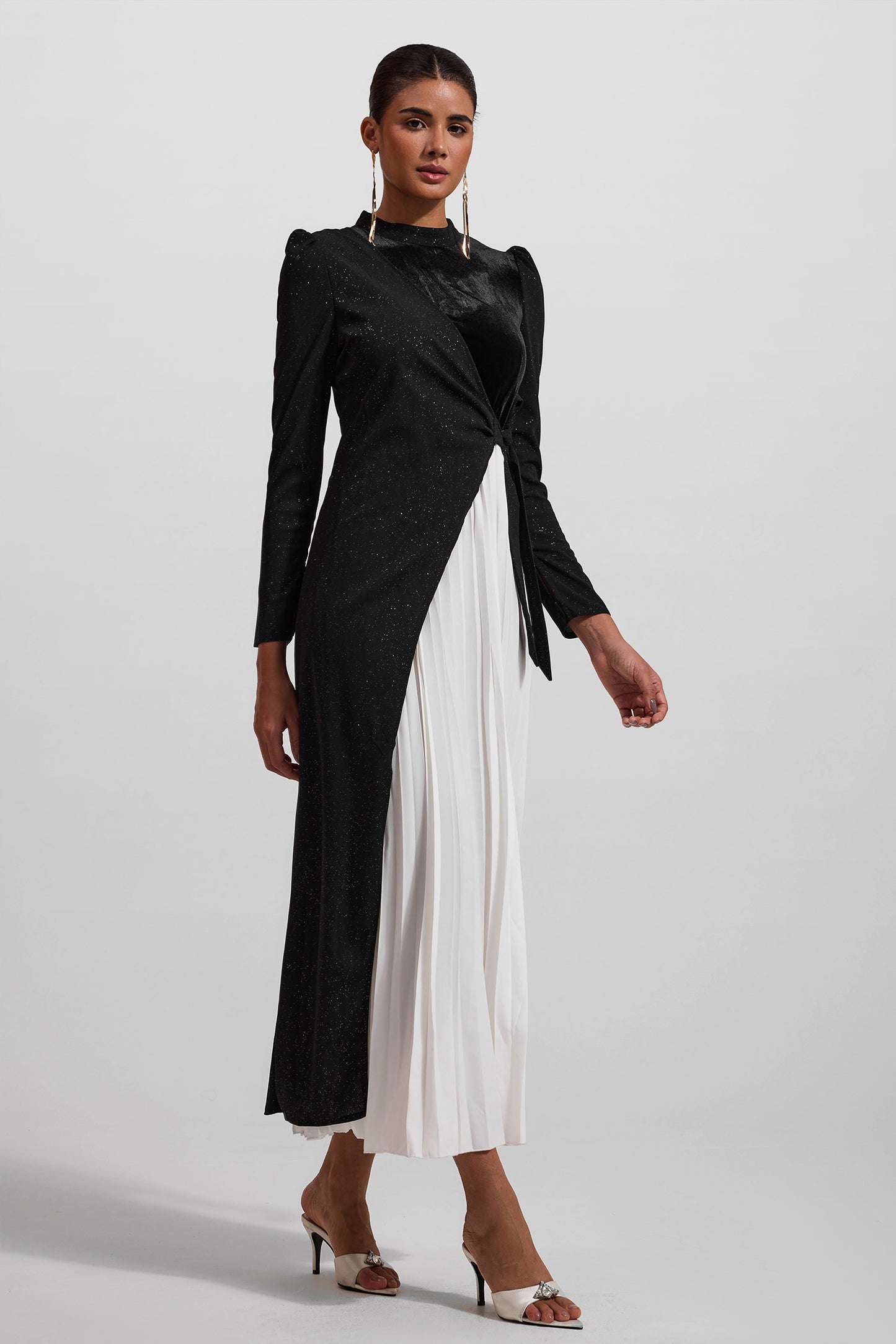 Velvet Long Sleeve Midi Dress