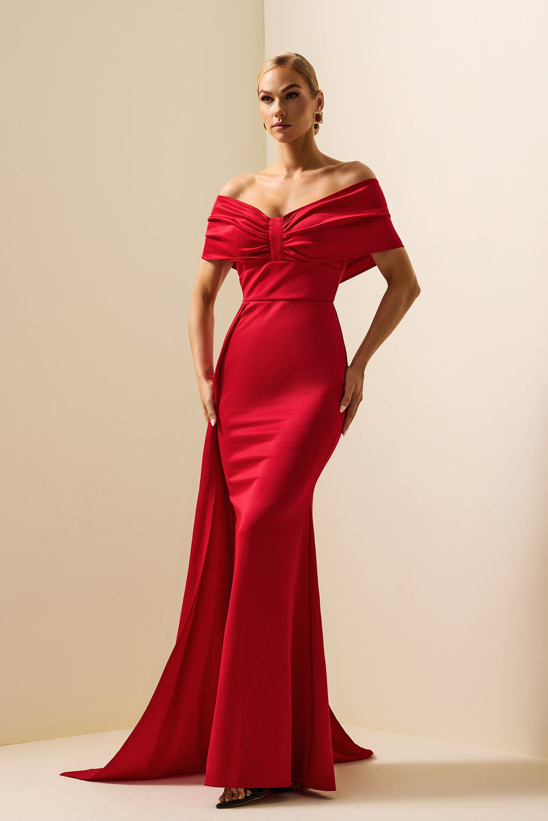 Jersey Off-shoulder Maxi Dress