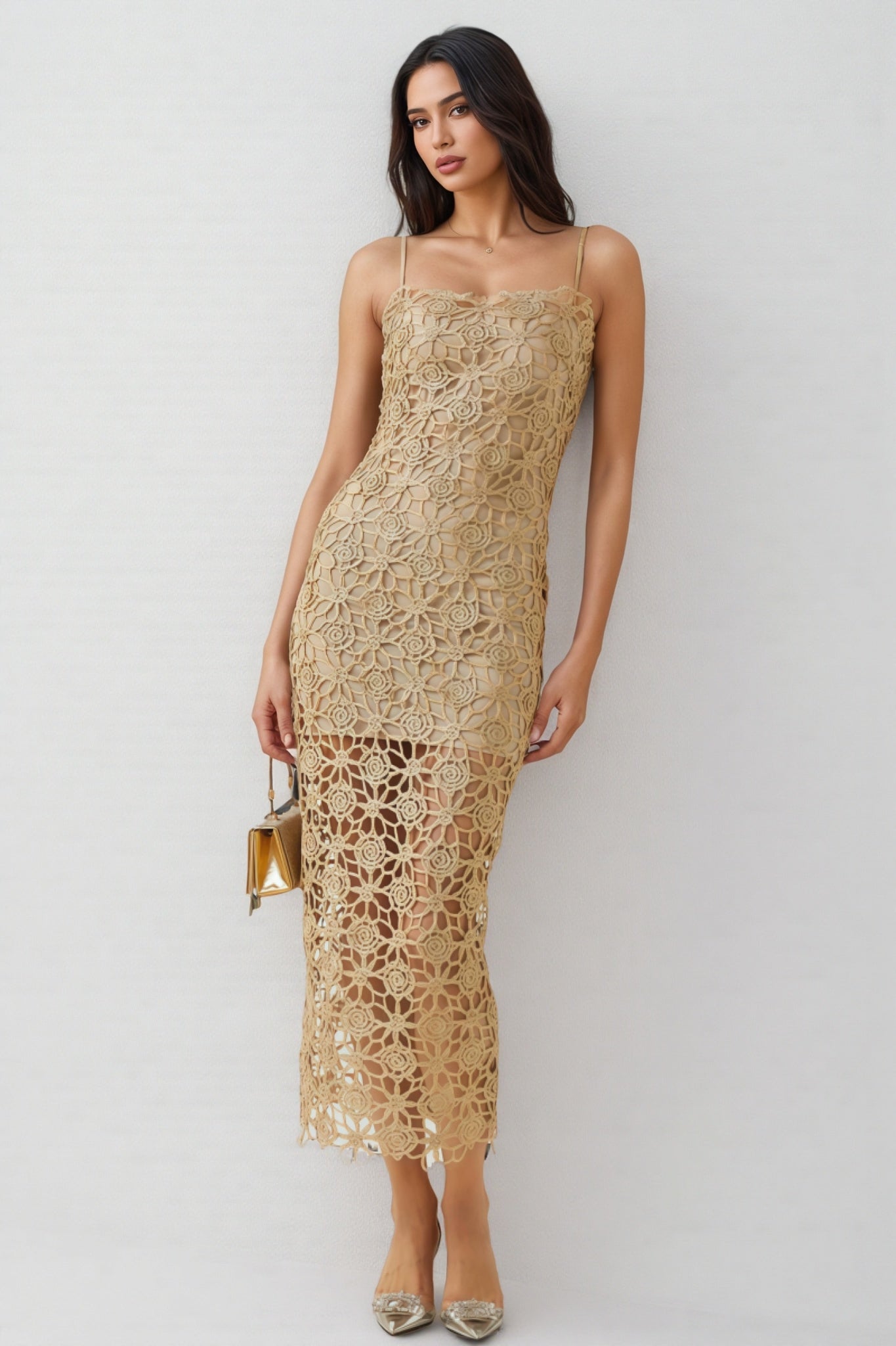 Zephyra Embroidery Midi Dress Set