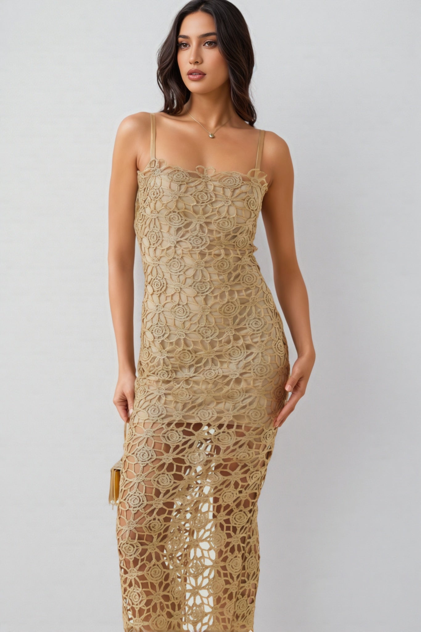 Zephyra Embroidery Midi Dress Set
