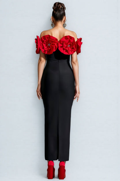 Tulip 3d Flower Bandage Midi Dress