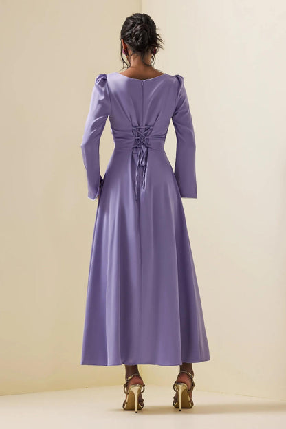 Satin Rhinestone Maxi Dress