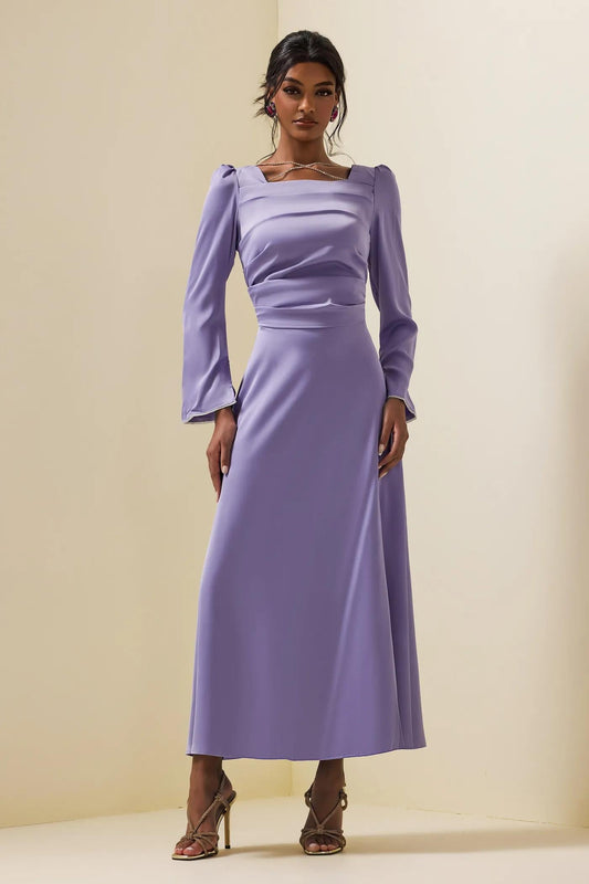 Satin Rhinestone Maxi Dress