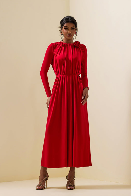 3d Jersey Bottom Midi Dress