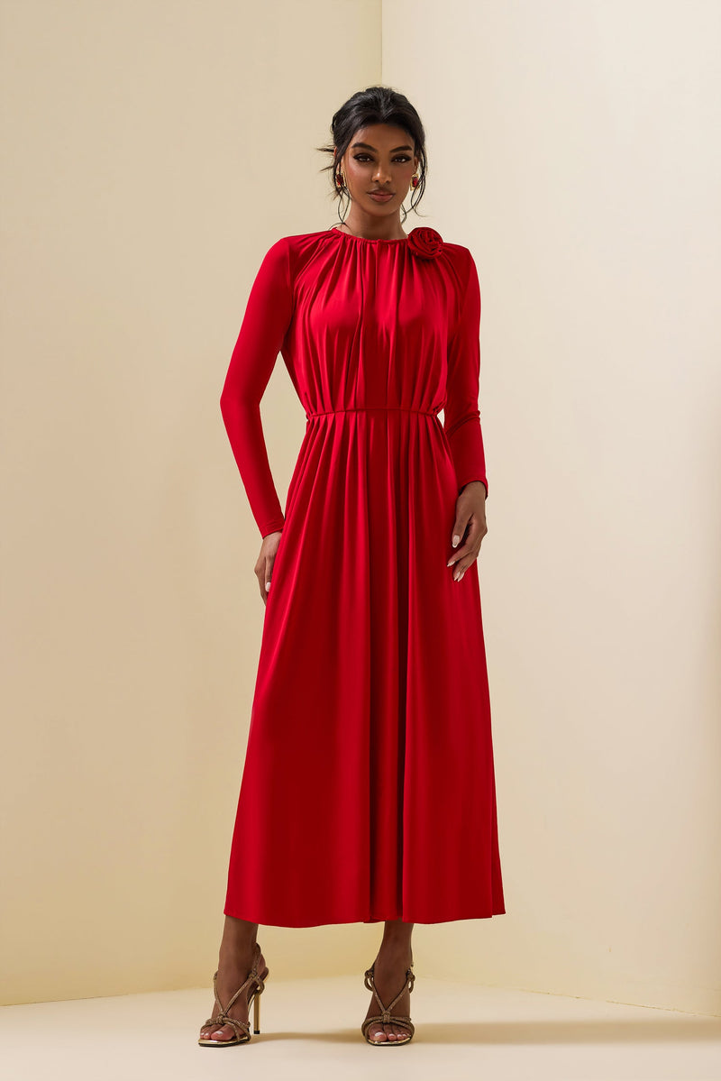 3d Jersey Bottom Midi Dress