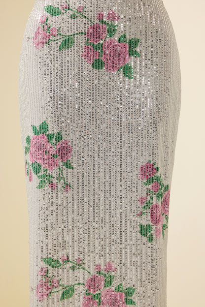 Sequin High Waist Midi Skirt
