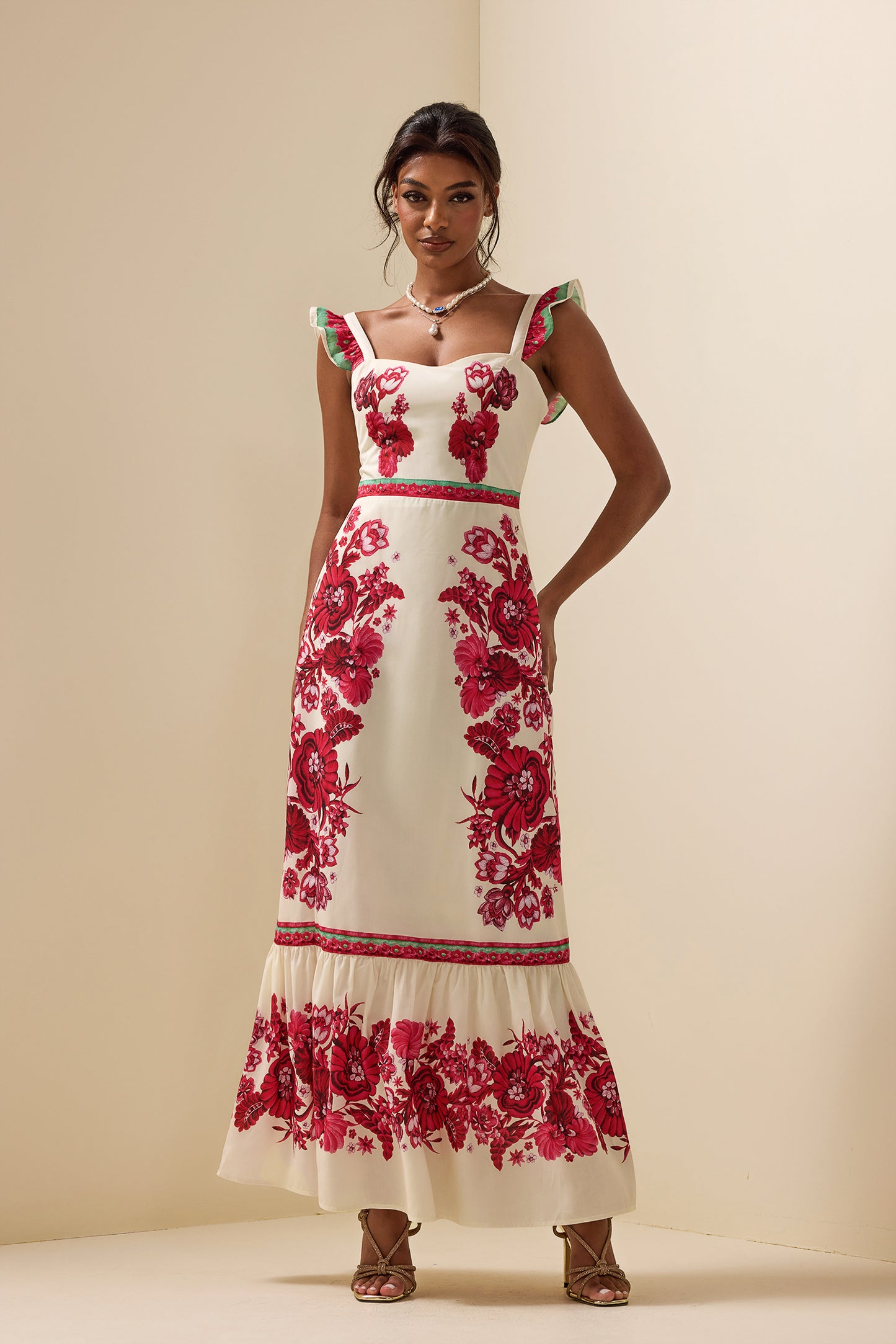 Sleeveless Sweetheart Neck Splicing Midi Dress