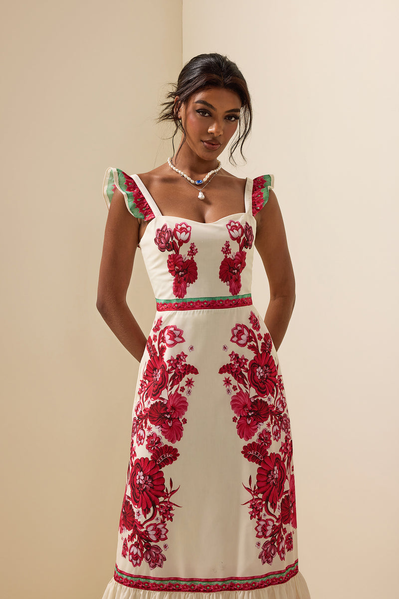 Sleeveless Sweetheart Neck Splicing Midi Dress