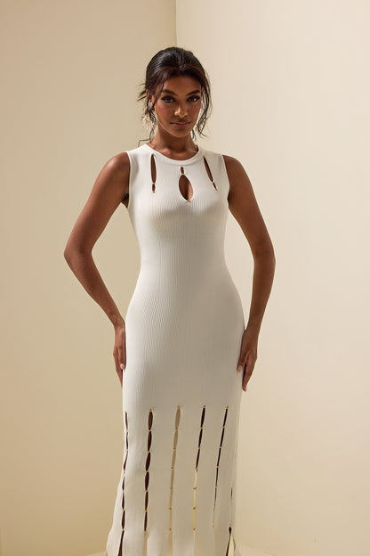 Knit Cut-out Sleeveless Midi Dress